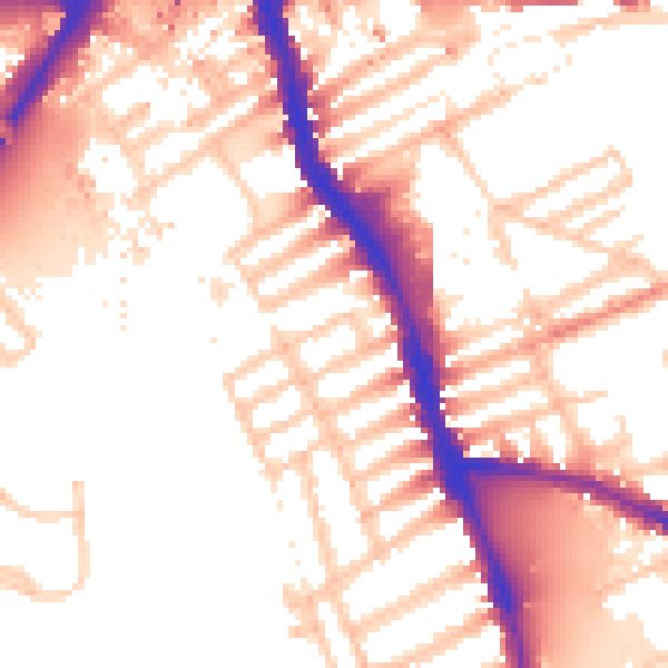 Daytime road noise heatmap for W6 9EY