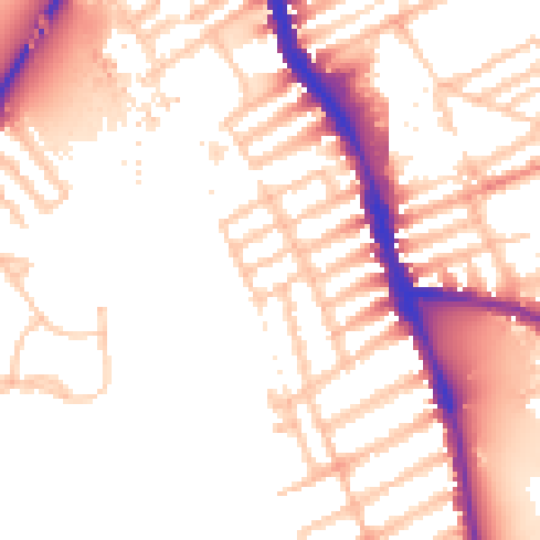 Daytime road noise heatmap for W6 9HE