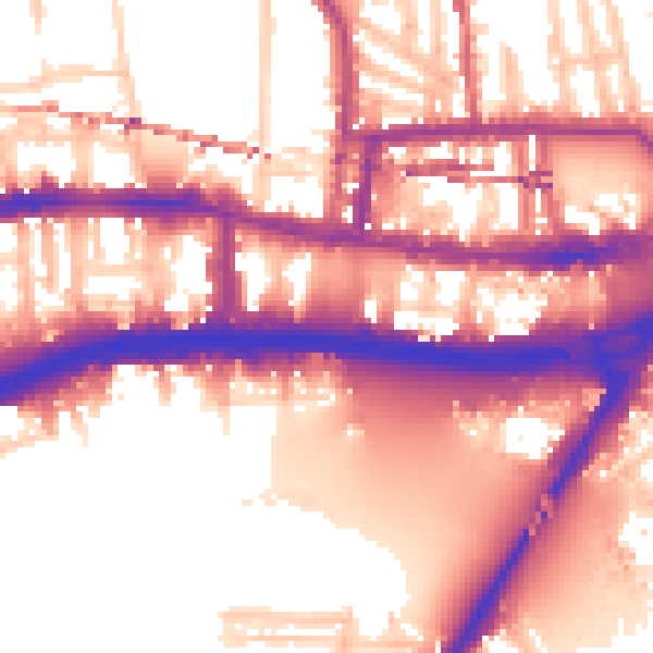 Daytime road noise heatmap for W6 9NF