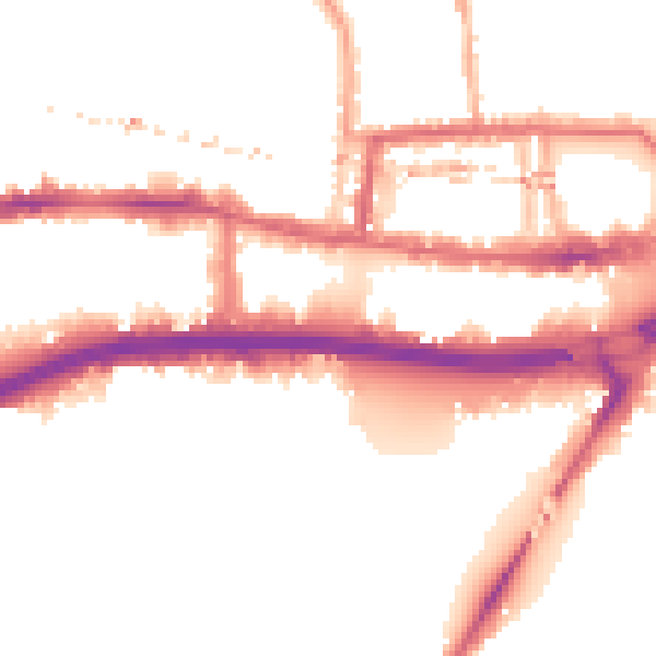 Night-time road noise heatmap for W6 9NF