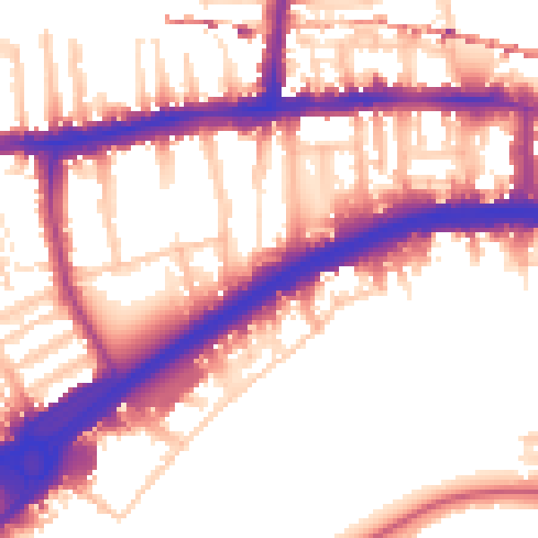 Daytime road noise heatmap for W6 9NP