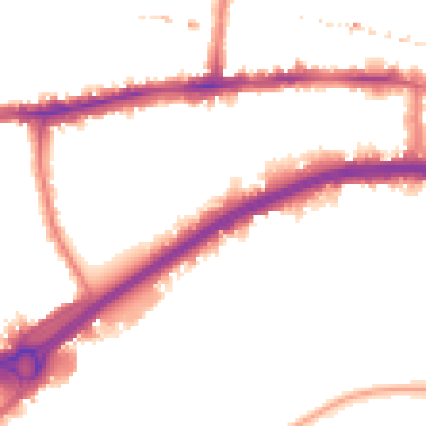 Night-time road noise heatmap for W6 9NP