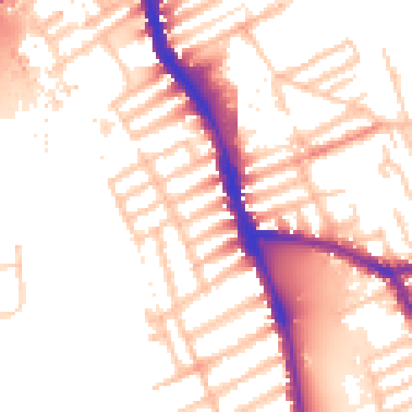 Daytime road noise heatmap for W6 9NX