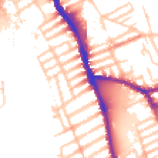 Daytime road noise heatmap for W6 9NZ