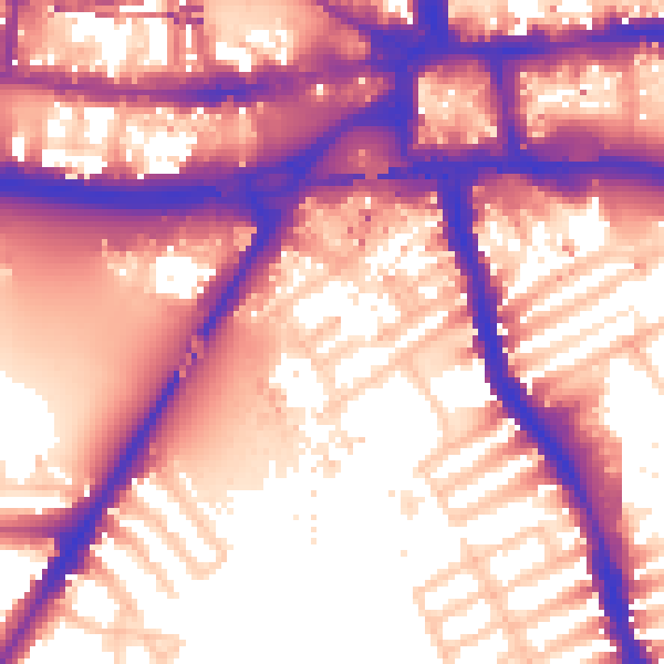 Daytime road noise heatmap for W6 9RN