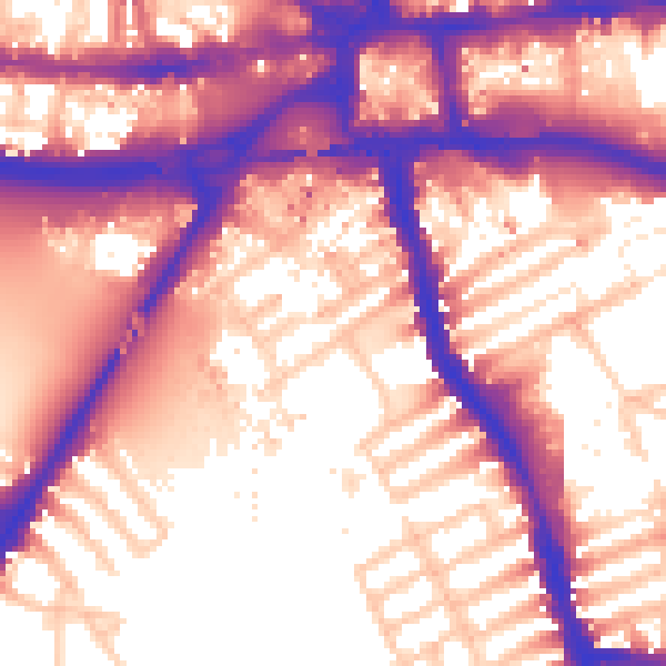 Daytime road noise heatmap for W6 9RS