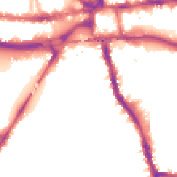Night-time road noise heatmap for W6 9RS