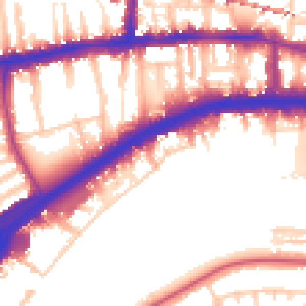 Daytime road noise heatmap for W6 9TN