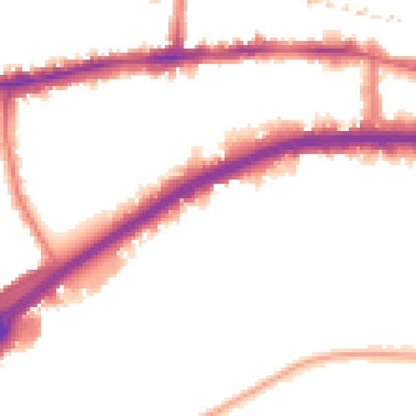 Night-time road noise heatmap for W6 9TN