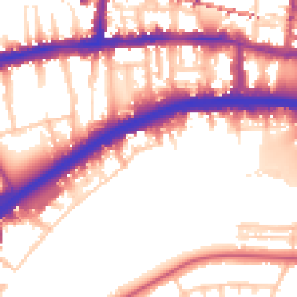 Daytime road noise heatmap for W6 9TS