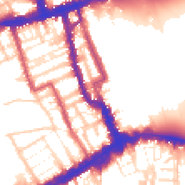 Daytime road noise heatmap for W8 4AA
