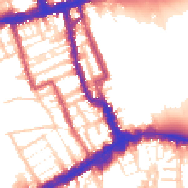 Daytime road noise heatmap for W8 4AD
