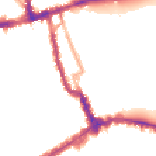 Night-time road noise heatmap for W8 4AG