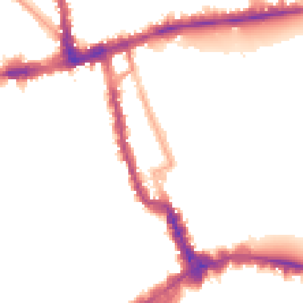 Night-time road noise heatmap for W8 4AJ