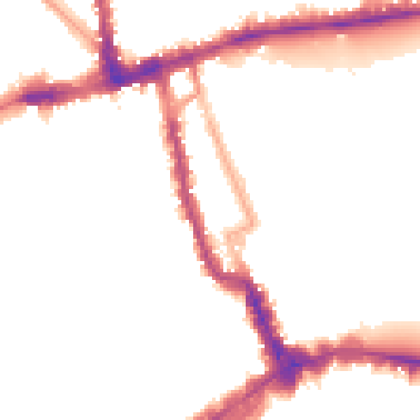 Night-time road noise heatmap for W8 4AS