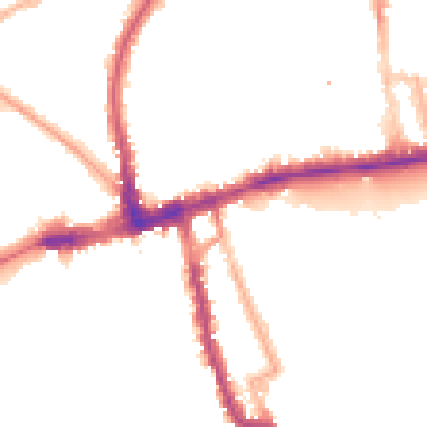Night-time road noise heatmap for W8 4AT