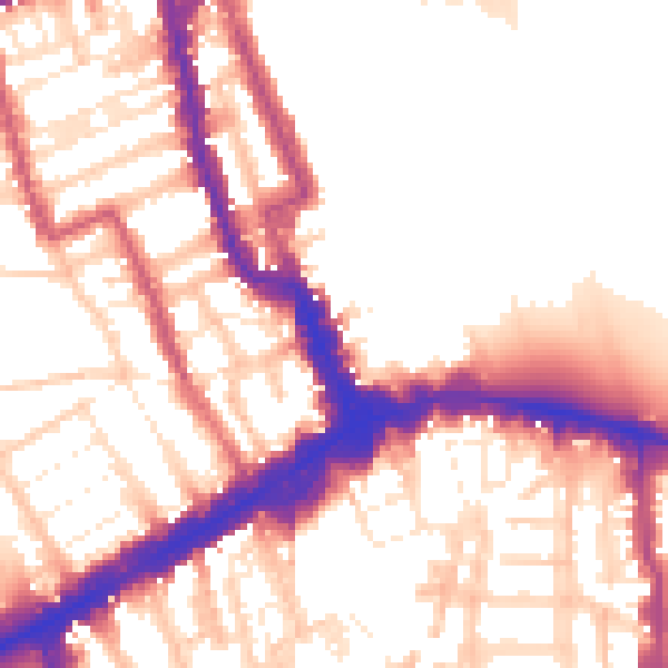 Daytime road noise heatmap for W8 4AX