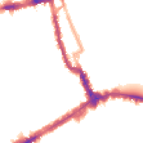 Night-time road noise heatmap for W8 4BA