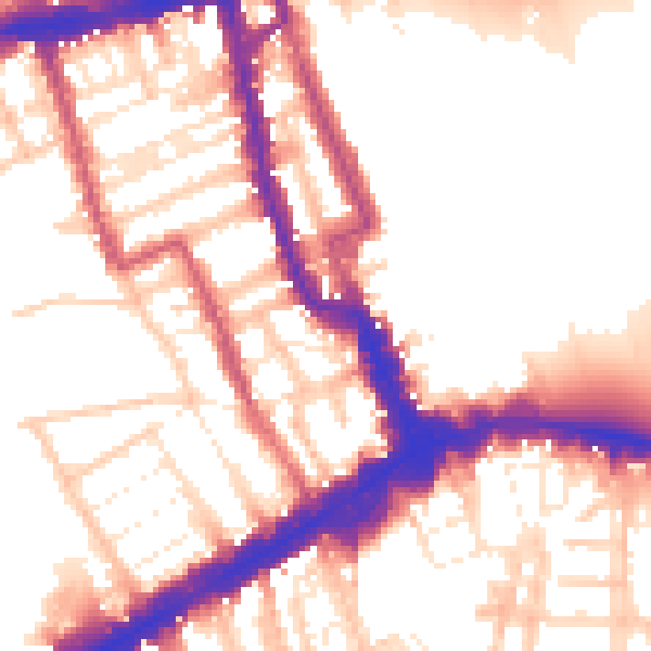 Daytime road noise heatmap for W8 4BD