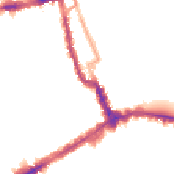 Night-time road noise heatmap for W8 4BD