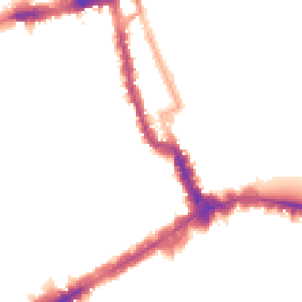 Night-time road noise heatmap for W8 4BE