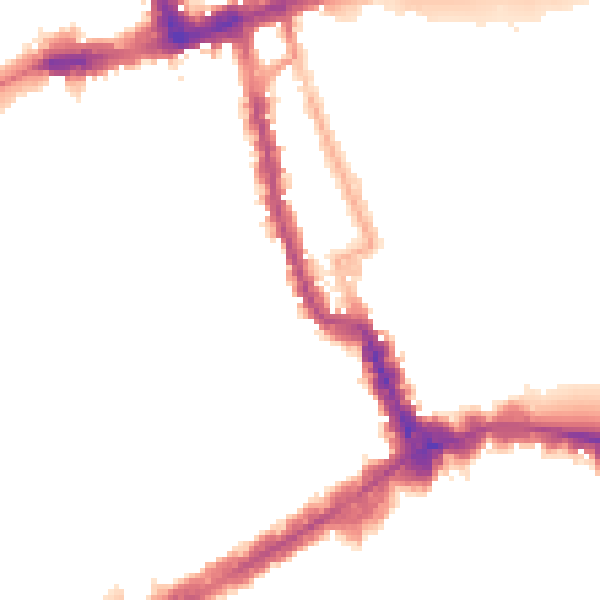 Night-time road noise heatmap for W8 4BG