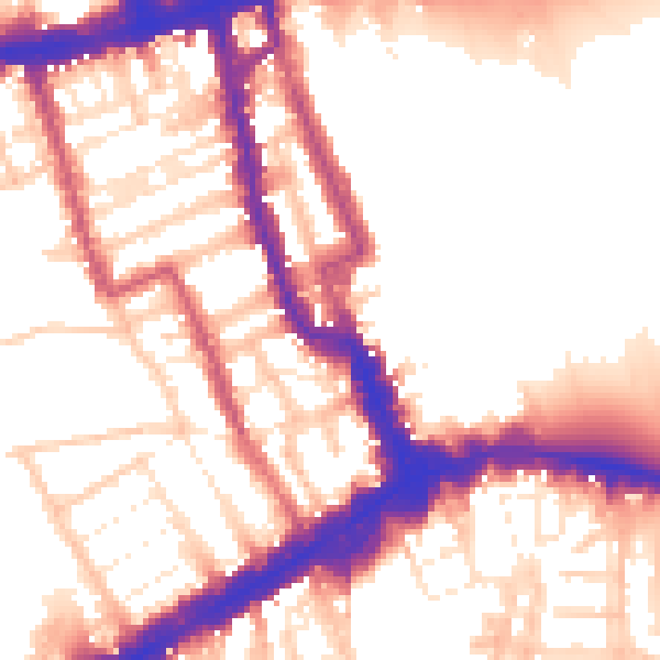 Daytime road noise heatmap for W8 4BX