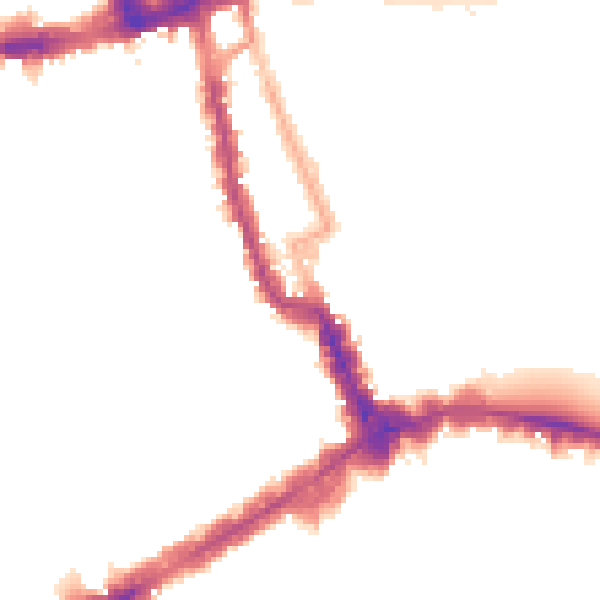 Night-time road noise heatmap for W8 4BX