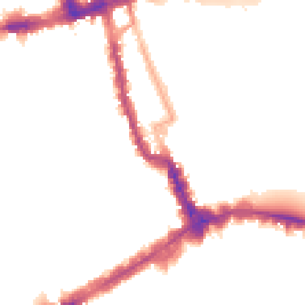 Night-time road noise heatmap for W8 4DA