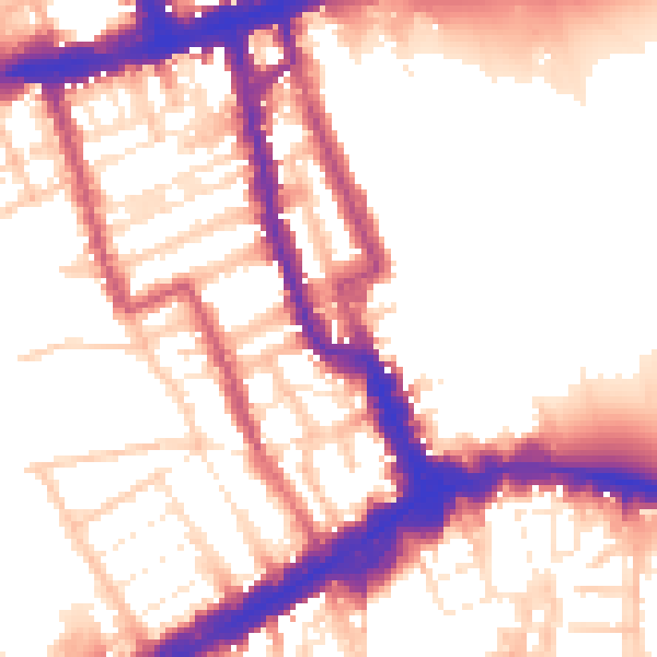Daytime road noise heatmap for W8 4DB