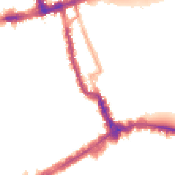 Night-time road noise heatmap for W8 4DB