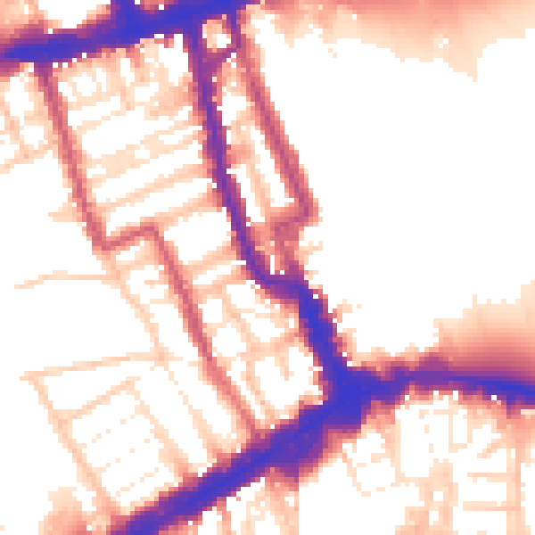 Daytime road noise heatmap for W8 4DG