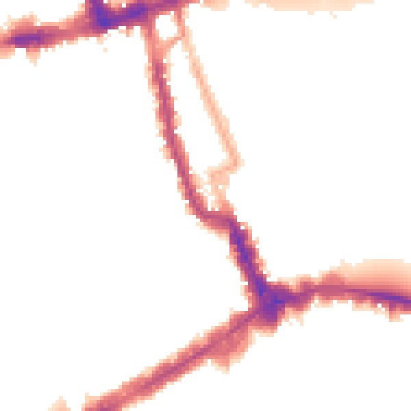 Night-time road noise heatmap for W8 4DG