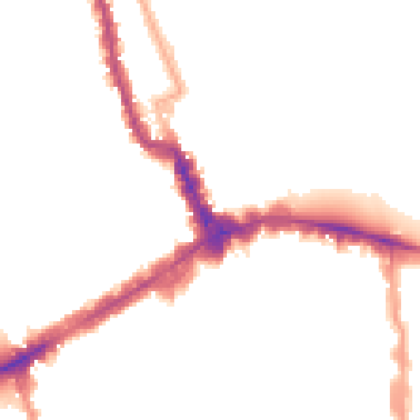 Night-time road noise heatmap for W8 4EP