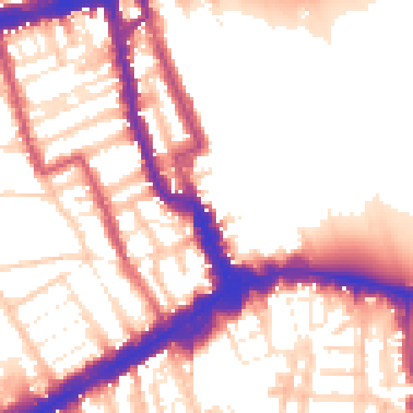 Daytime road noise heatmap for W8 4EZ