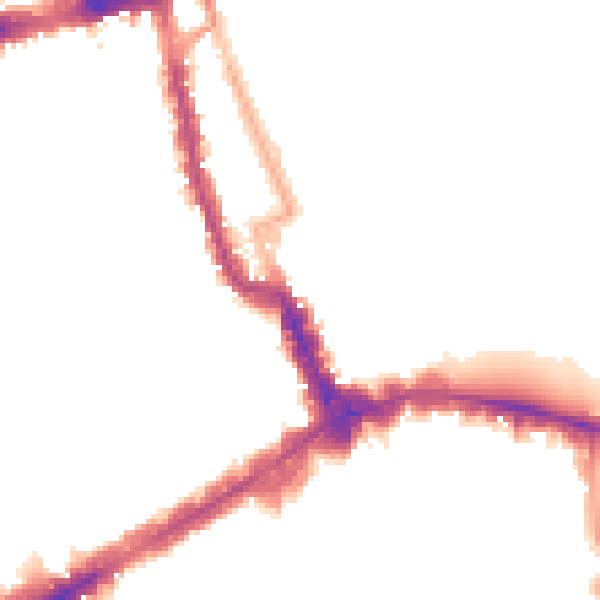 Night-time road noise heatmap for W8 4EZ