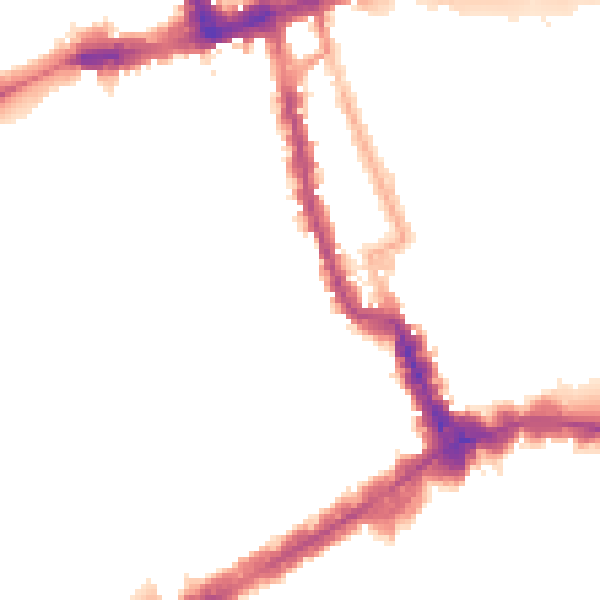 Night-time road noise heatmap for W8 4HZ