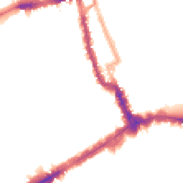 Night-time road noise heatmap for W8 4JD