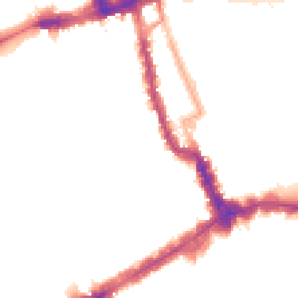 Night-time road noise heatmap for W8 4JG