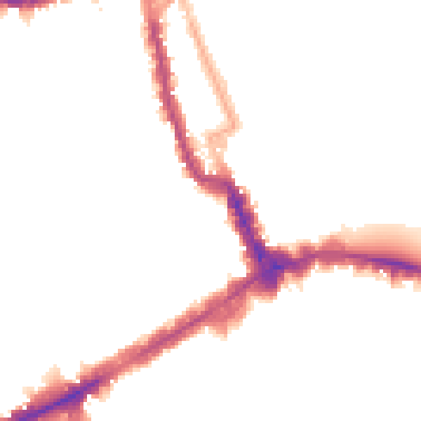 Night-time road noise heatmap for W8 4JL