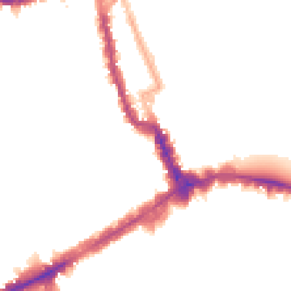 Night-time road noise heatmap for W8 4JN