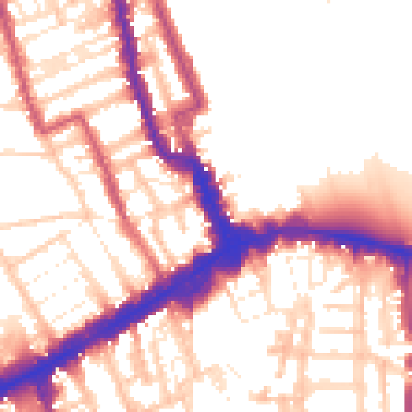 Daytime road noise heatmap for W8 4LF