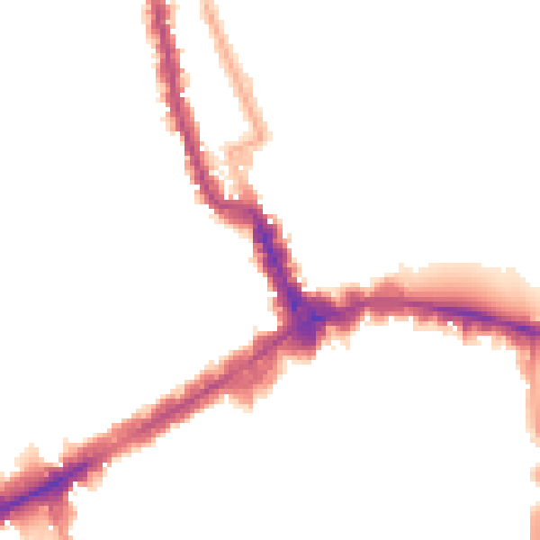 Night-time road noise heatmap for W8 4LF