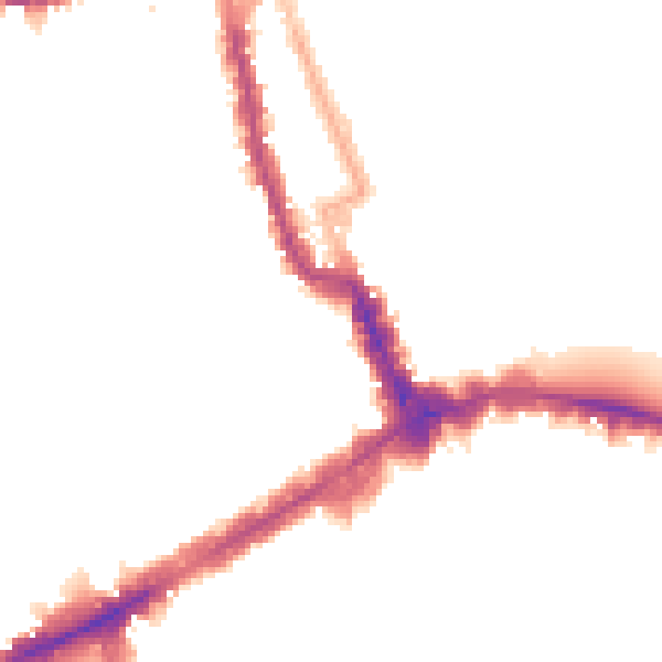 Night-time road noise heatmap for W8 4LU