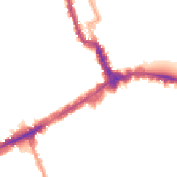 Night-time road noise heatmap for W8 4LZ
