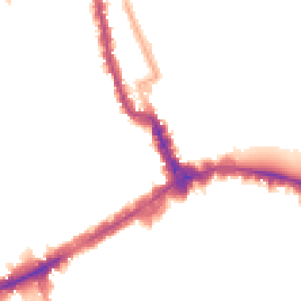 Night-time road noise heatmap for W8 4NA