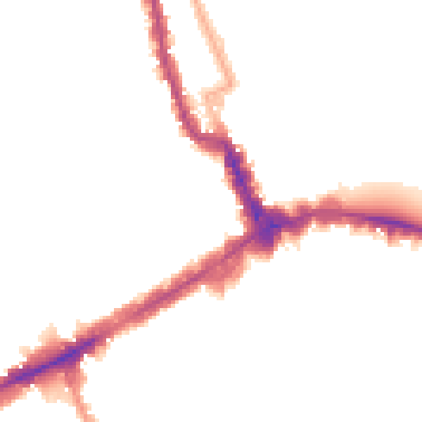 Night-time road noise heatmap for W8 4NB