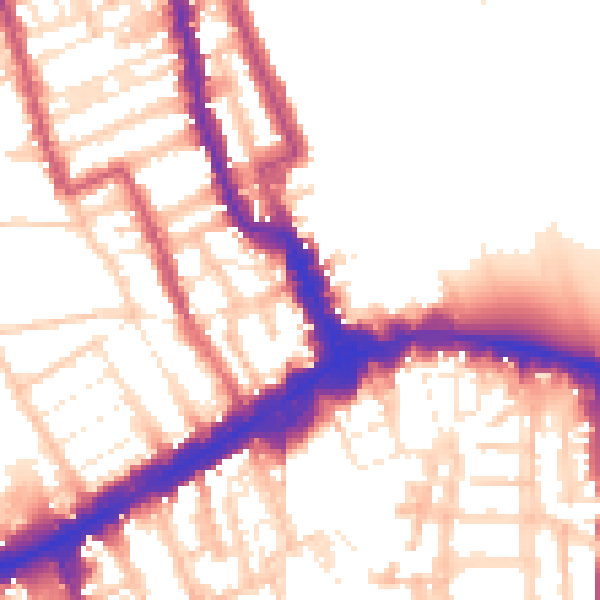 Daytime road noise heatmap for W8 4NG
