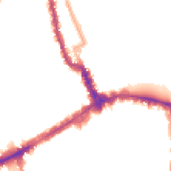 Night-time road noise heatmap for W8 4NG
