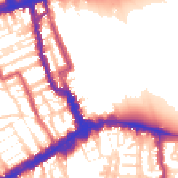 Daytime road noise heatmap for W8 4QA